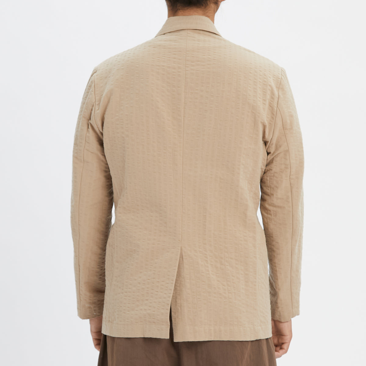 Darwin Blazer - Tan Puckered Cotton