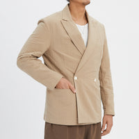Darwin Blazer - Tan Puckered Cotton