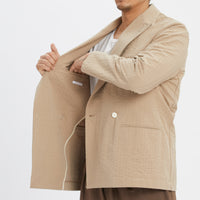 Darwin Blazer - Tan Puckered Cotton