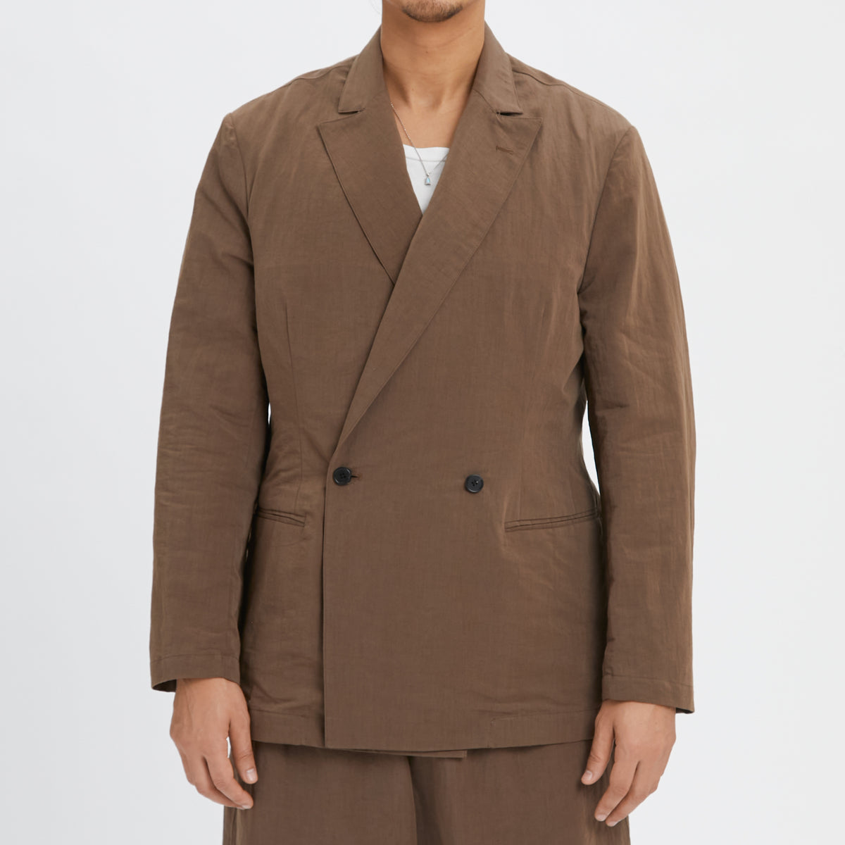 Darwin Blazer - Brown Linen / Cotton / Nylon