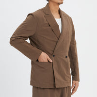 Darwin Blazer - Brown Linen / Cotton / Nylon