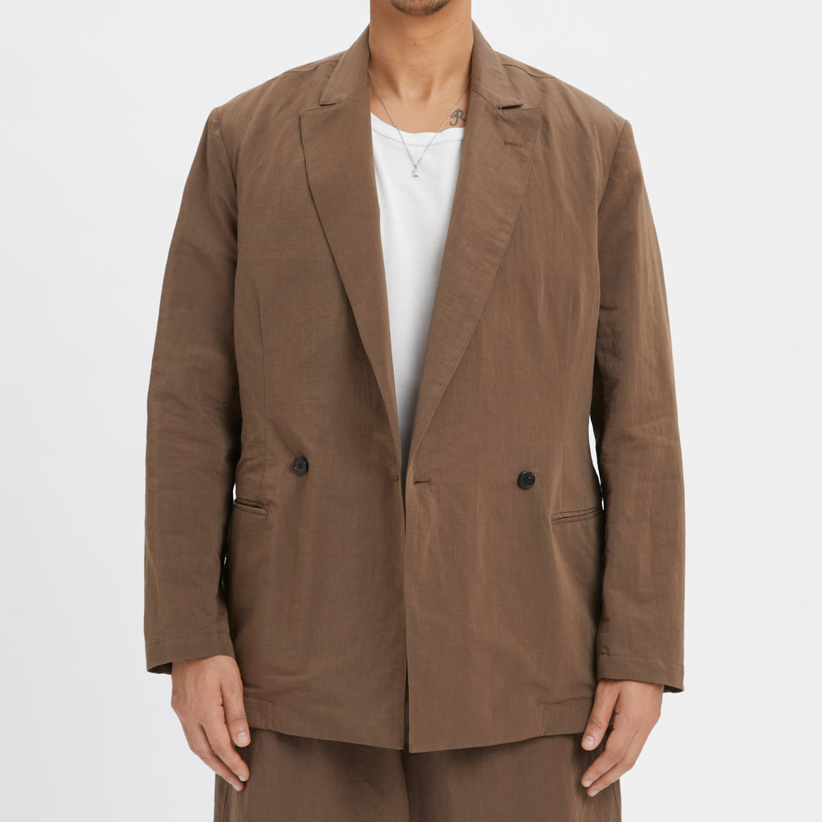 Darwin Blazer - Brown Linen / Cotton / Nylon