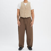 Waist Coat - Tan Puckered Cotton