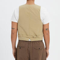 Waist Coat - Tan Puckered Cotton