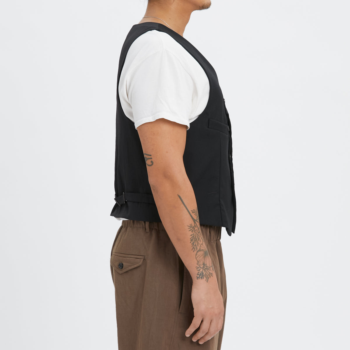 Waistcoat - Black Tropical Wool