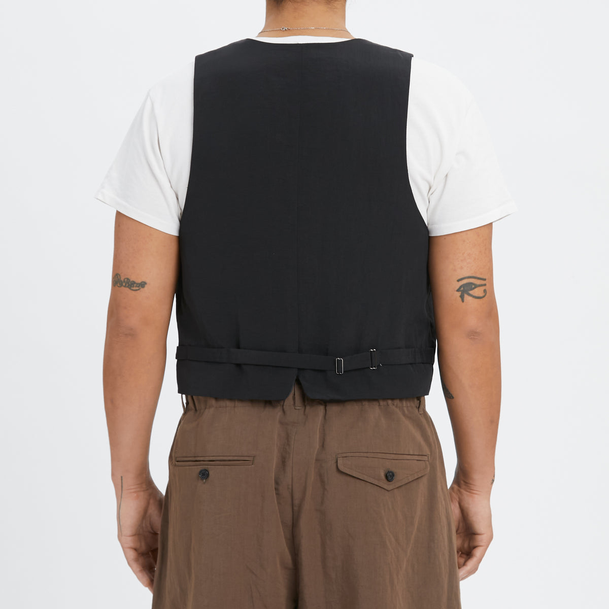 Waistcoat - Black Tropical Wool