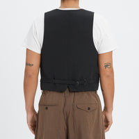 Waistcoat - Black Tropical Wool