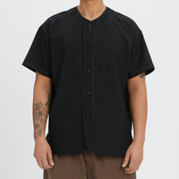 Baseball Shirt - Black Tropical Wool