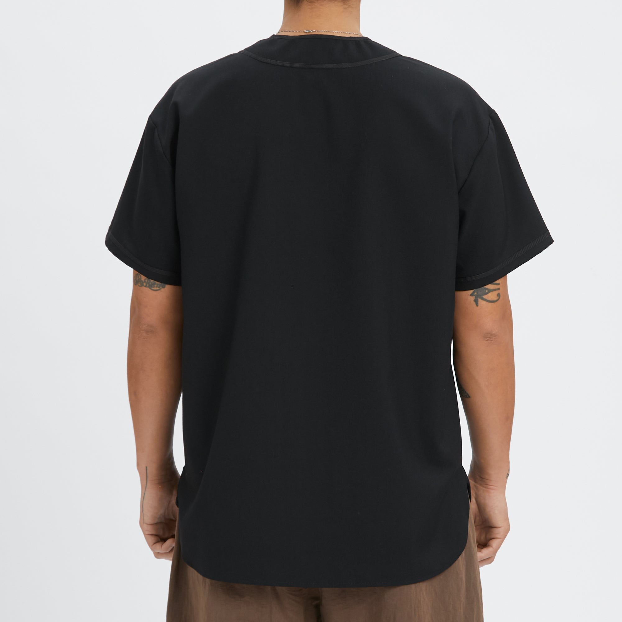 Baseball Shirt - Black Tropical Wool – s.k. manor hill