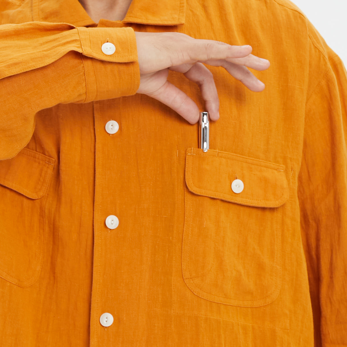 Park Shirt/Jacket - Burnt Orange Linen