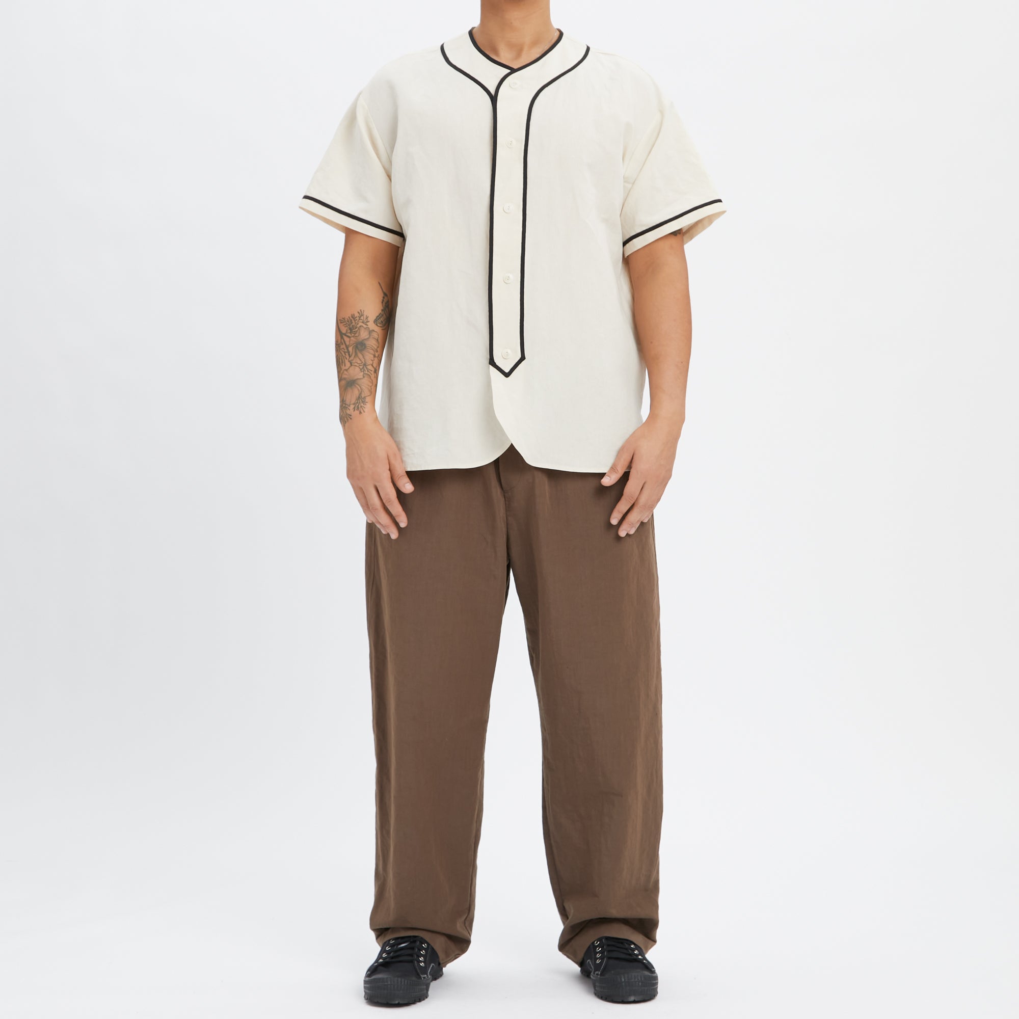 Baseball Shirt - Bone Linen / Cotton – s.k. manor hill