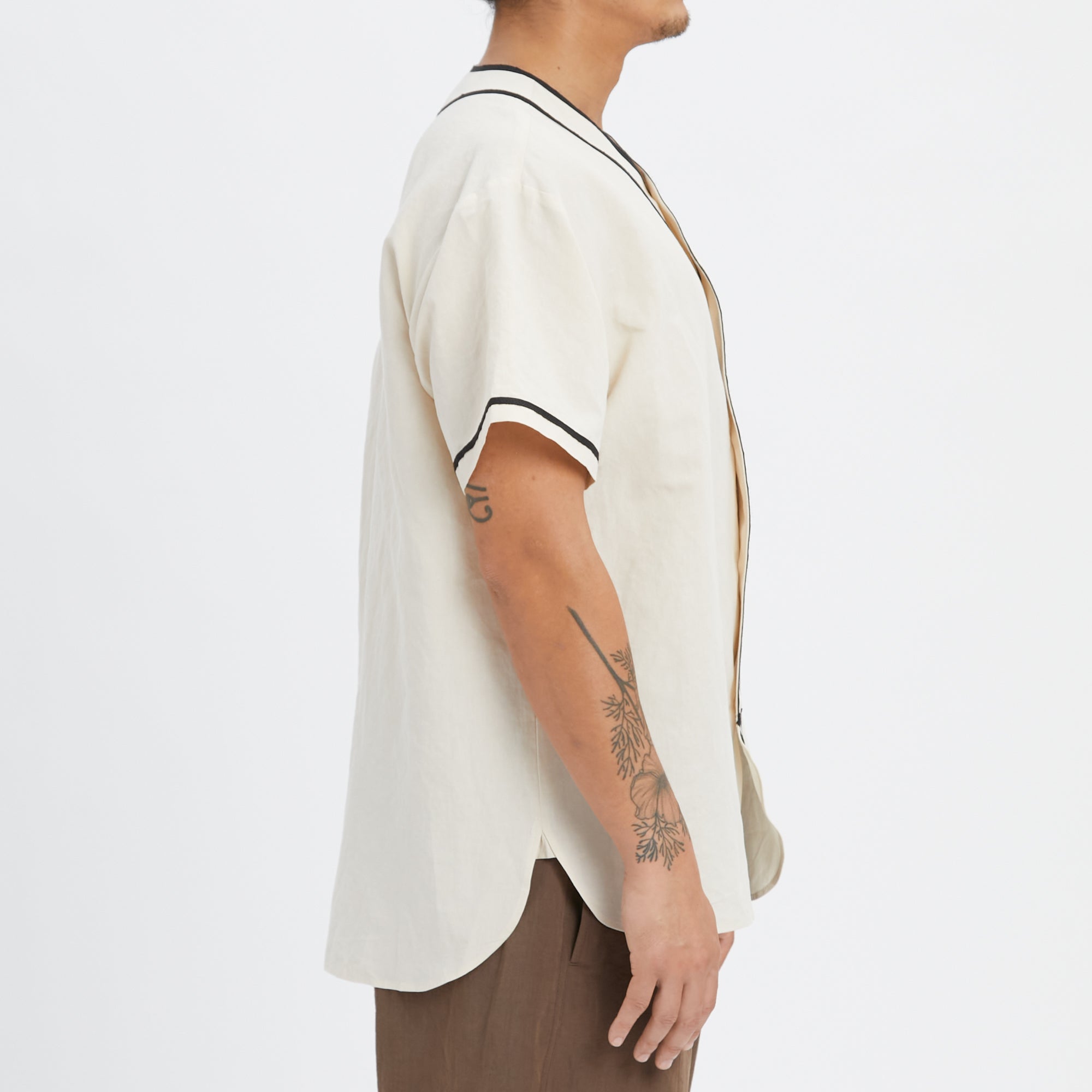 Baseball Shirt - Bone Linen / Cotton – s.k. manor hill