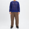 Open Knit Sweater - Royal Blue Cotton