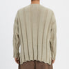 Rolling V-Neck Sweater - Beige Cotton