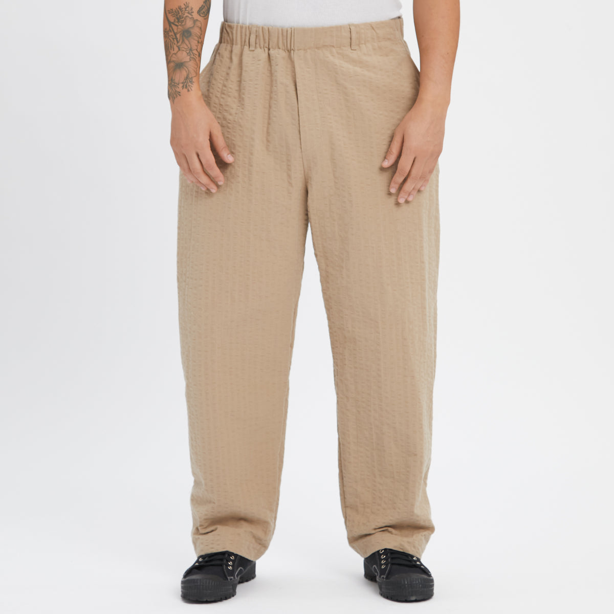 Tilt Pant - Tan Puckered Cotton
