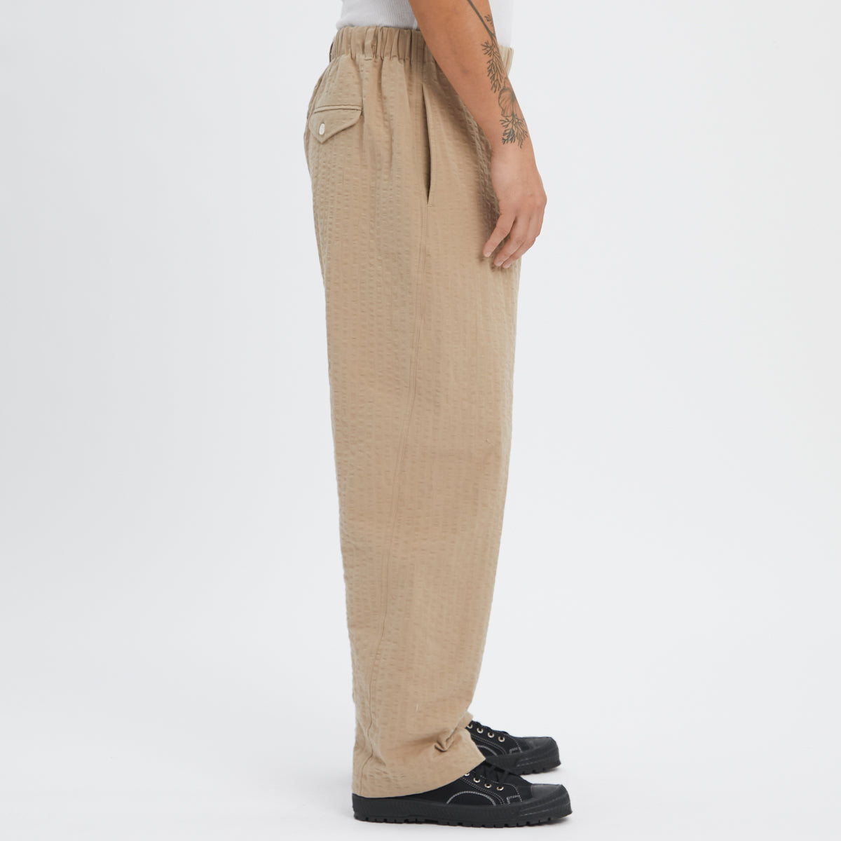 Tilt Pant - Tan Puckered Cotton