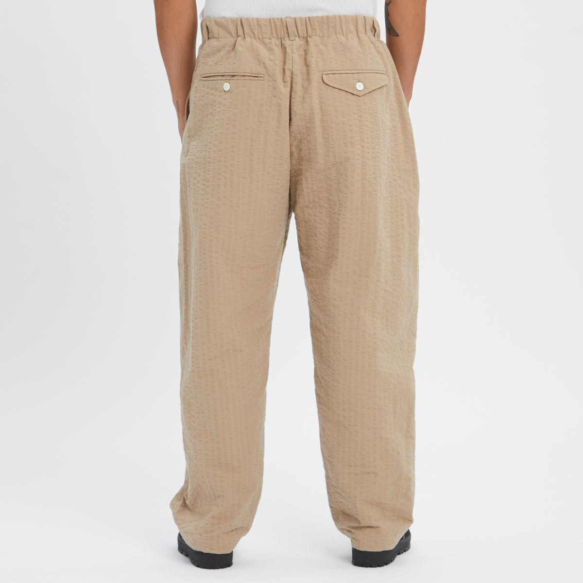 Tilt Pant - Tan Puckered Cotton
