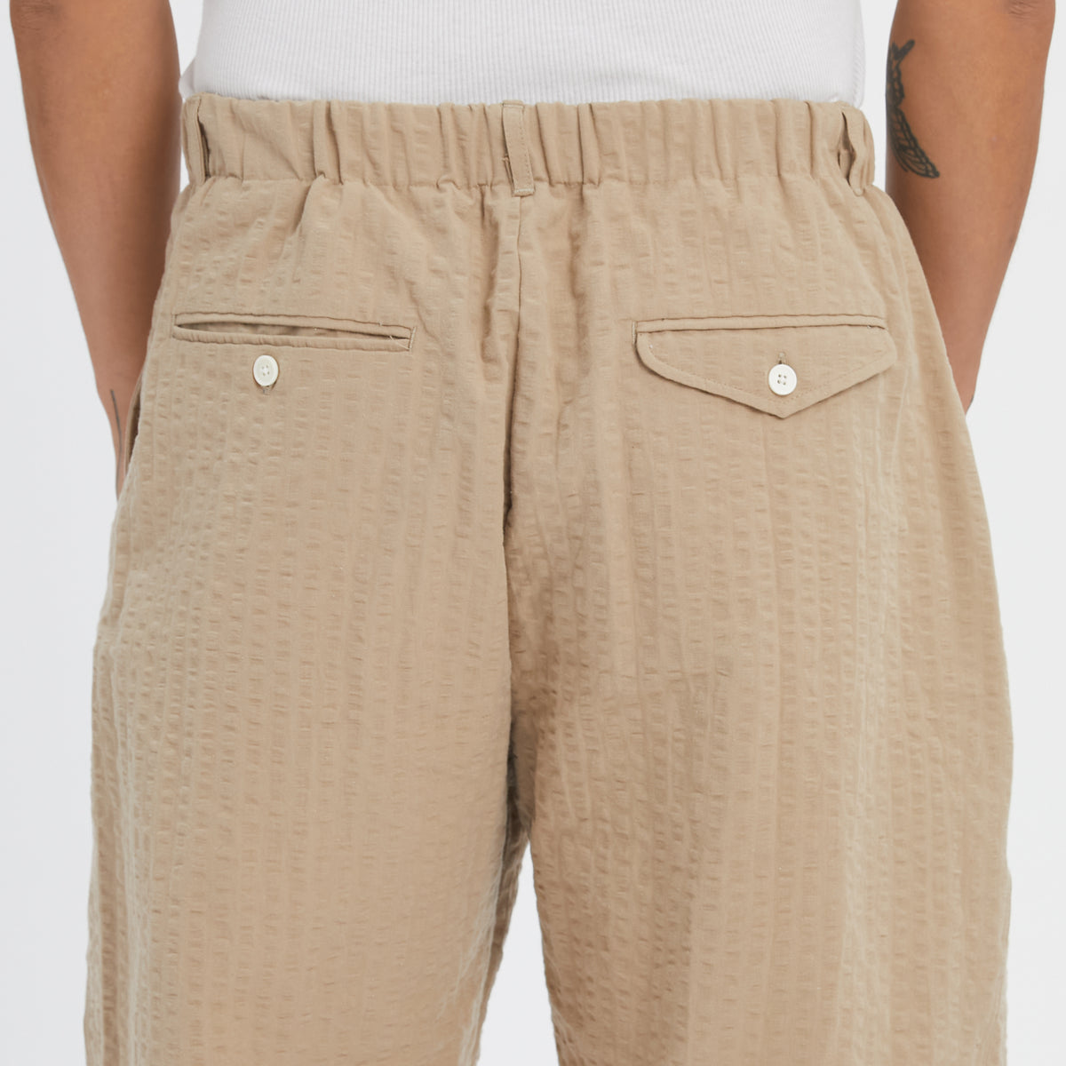 Tilt Pant - Tan Puckered Cotton