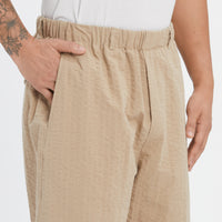 Tilt Pant - Tan Puckered Cotton
