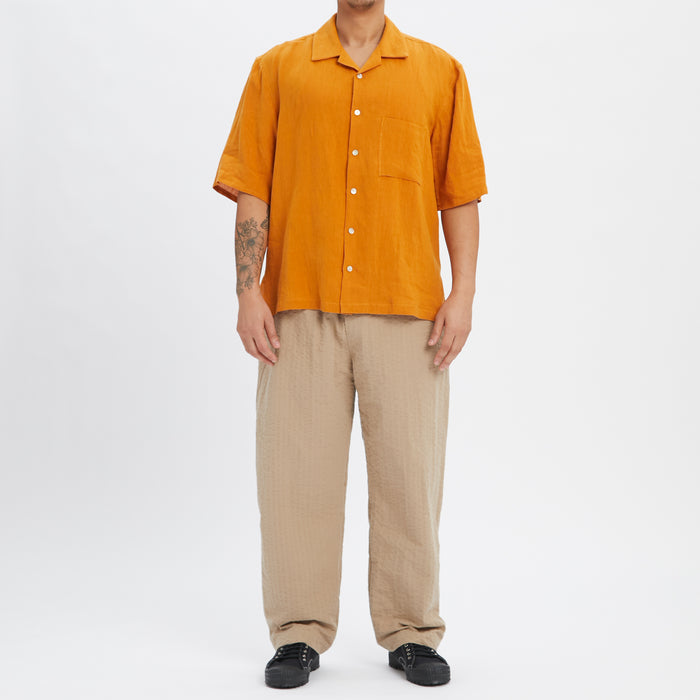 Tilt Pant - Tan Puckered Cotton
