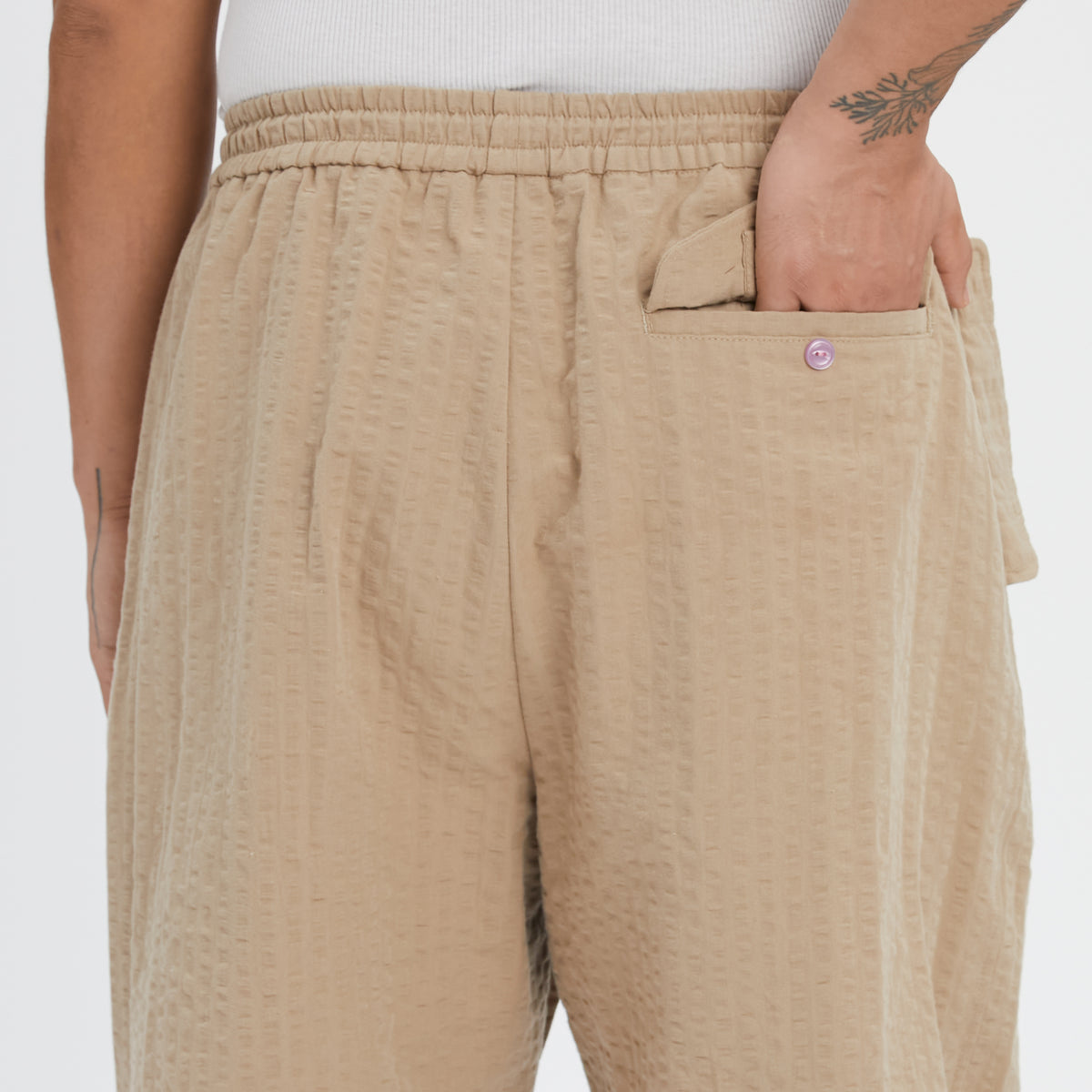 M100 Pant - Tan Puckered Cotton