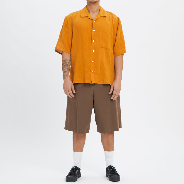 Palego Short - Brown Linen / Cotton / Nylon