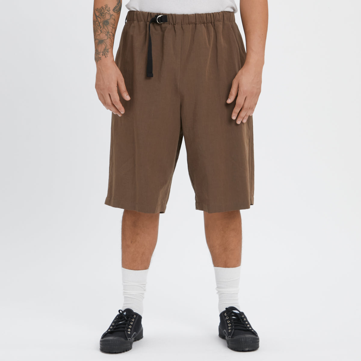 Palego Short - Brown Linen / Cotton / Nylon