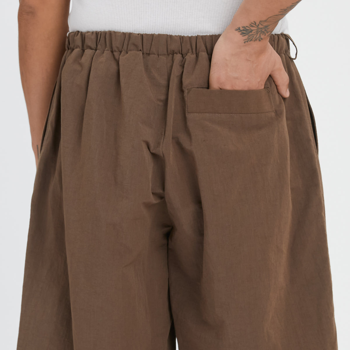 Palego Short - Brown Linen / Cotton / Nylon