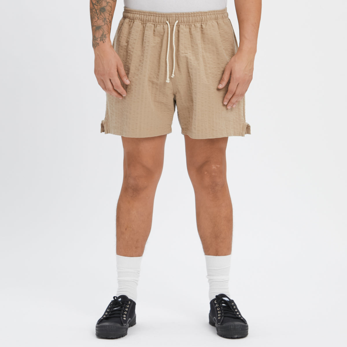 MT Short - Tan Puckered Cotton