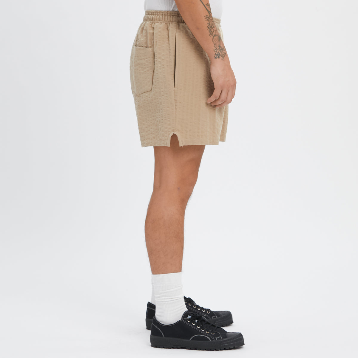 MT Short - Tan Puckered Cotton