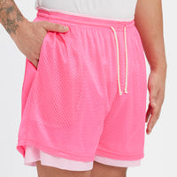 Reversible Ball Short - Pink & Fuchsia Mesh