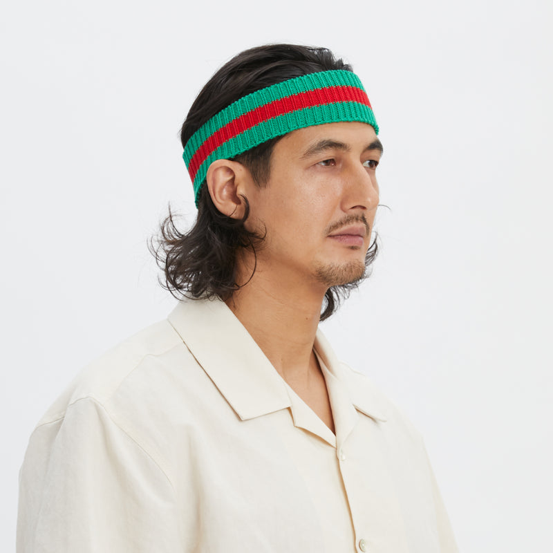 Headband - Green & Red Cotton