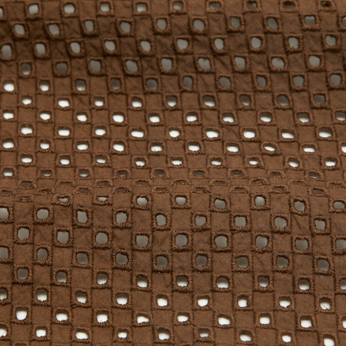 Aloha Shirt - Brown Check Embroidered Cotton