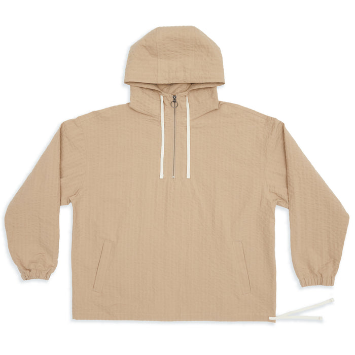 Pod Pullover Jacket - Tan Puckered Cotton