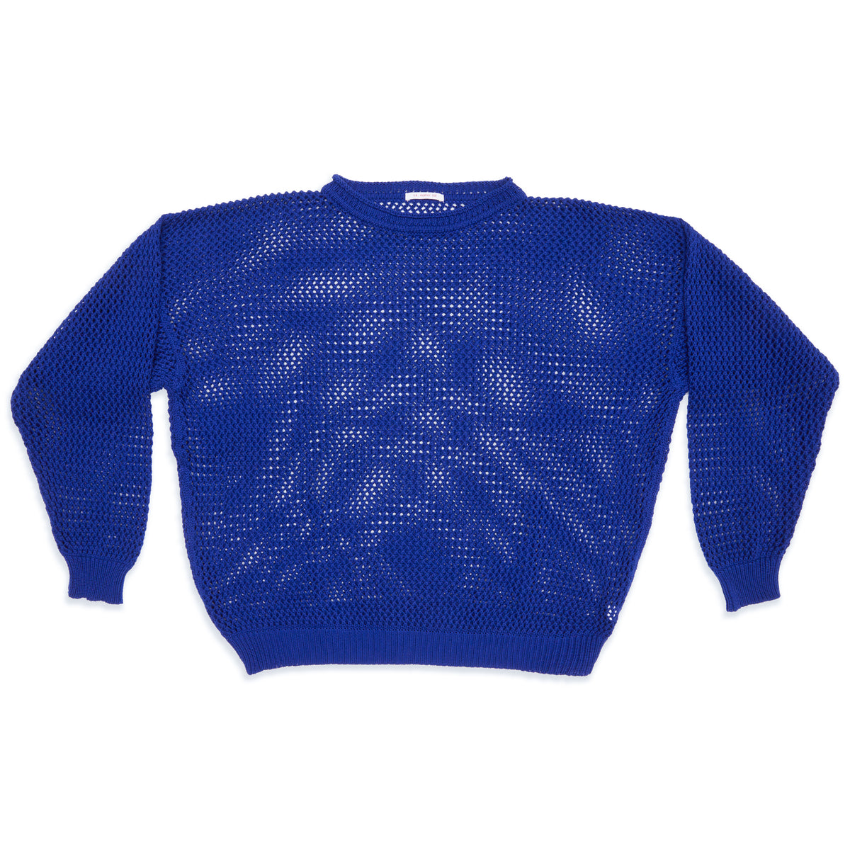Open Knit Sweater - Royal Blue Cotton