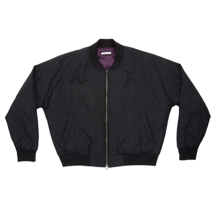 Reversible Bomber Jacket - Black Quilted Recycled Nylon WR