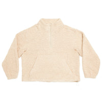 Half Zip Fleece - Beige Wool Pile (Pink Speckle)