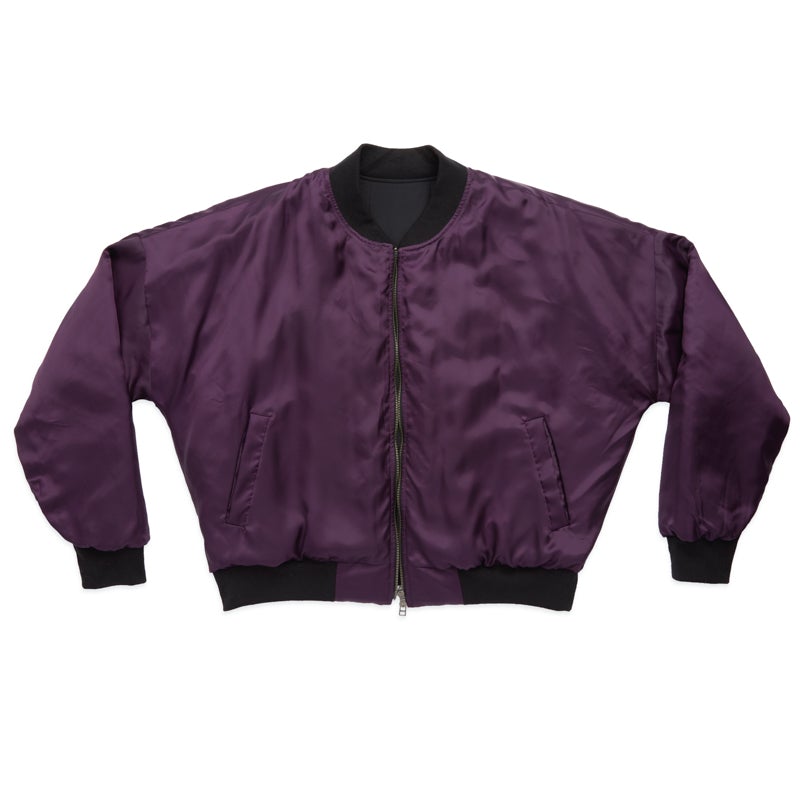 Reversible Bomber Jacket - Black Quilted Recycled Nylon WR