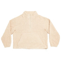 Half Zip Fleece - Beige Wool Pile (Pink Speckle)