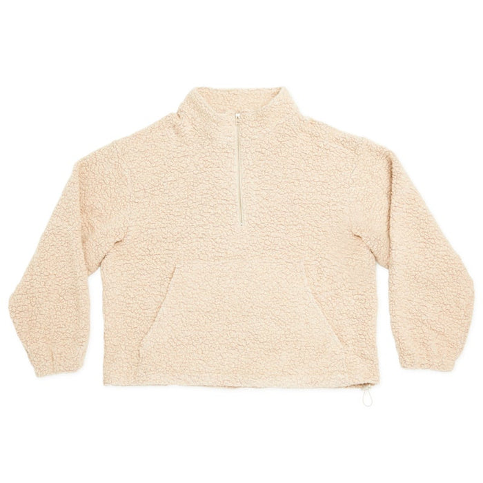 Half Zip Fleece - Beige Wool Pile (Pink Speckle)