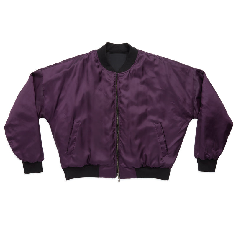 Reversible Bomber Jacket - Black Quilted Recycled Nylon WR