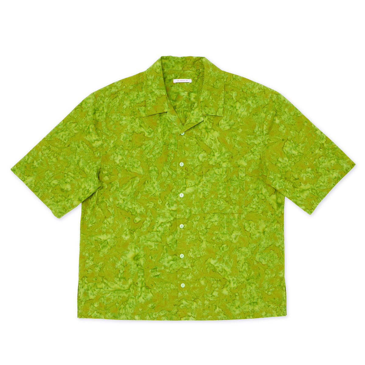 Aloha Shirt - Green Marble Cotton