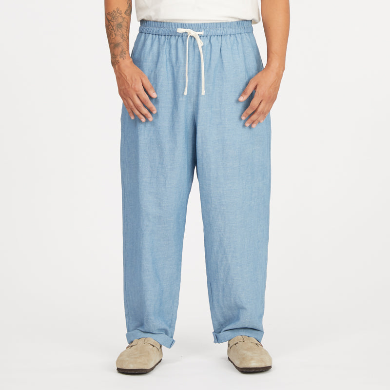 Bronco Pant- Indigo Cotton/Linen