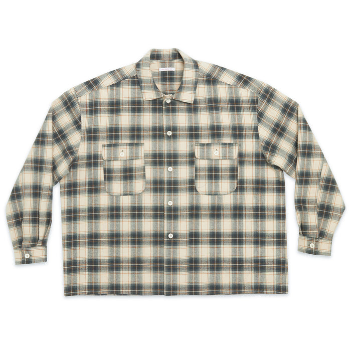 Park Shirt/Jacket - Green Plaid Cotton Flannel
