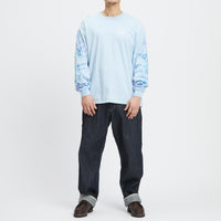 Tie-dye Biz LS T-Shirt - Light Blue Cotton