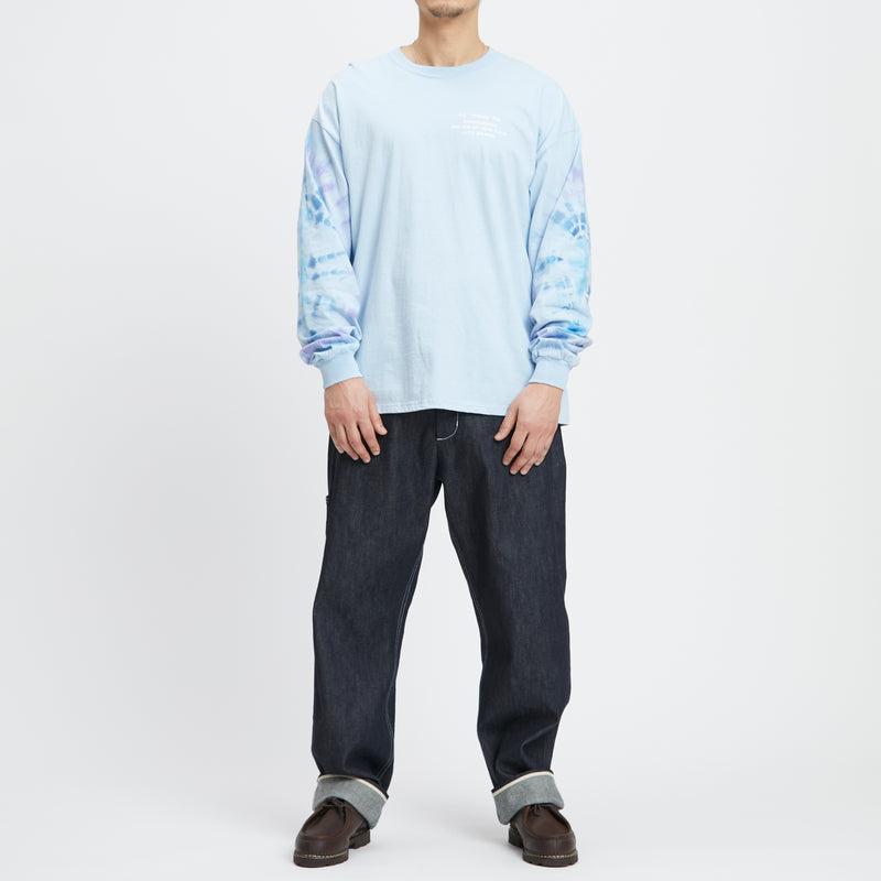 Tie-dye Biz LS T-Shirt - Light Blue Cotton