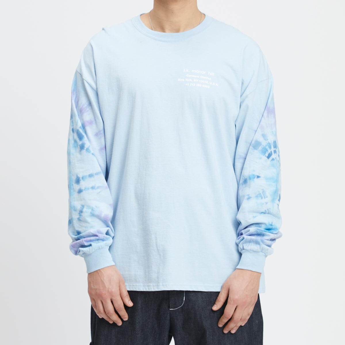 Tie-dye Biz LS T-Shirt - Light Blue Cotton