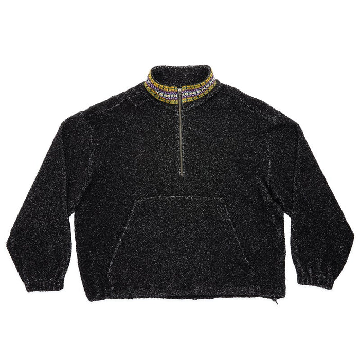 Half Zip Fleece - Black Wool Pile (Natural Speckle)