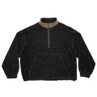 Half Zip Fleece - Black Wool Pile (Natural Speckle)