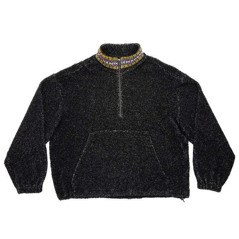 Half Zip Fleece - Black Wool Pile (Natural Speckle)